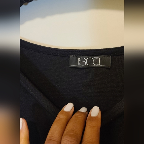 ISCA Black&White Colorblock Wave Graphic Shift Dress Size XL - Picture 3 of 12